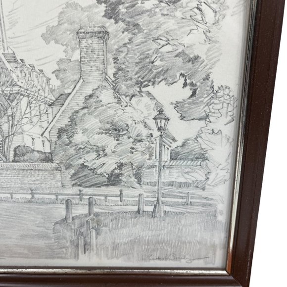 Drawing The Governor’s Palace Williamsburg Virginia Signed Charles H. Overly - Picture 6 of 15